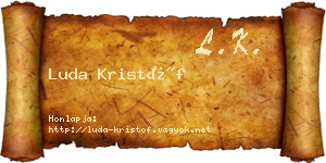 Luda Kristóf névjegykártya