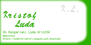 kristof luda business card